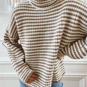 Splendid x Cella Jane Cashblend Striped Turtleneck Women's Sweater